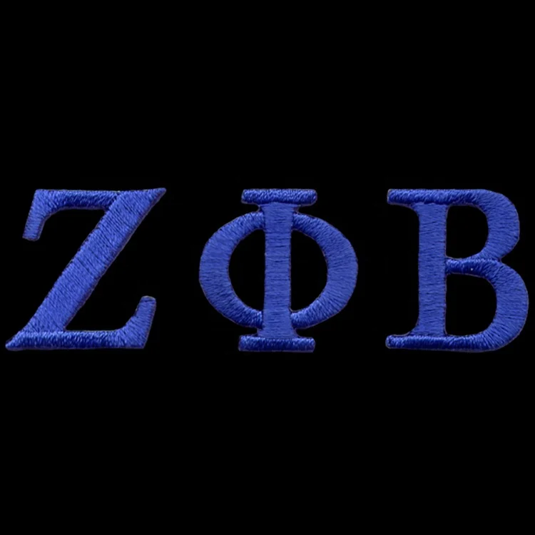 Greek embroidered patch Zeta Phi Beta White Individuel Letters Emblem Set