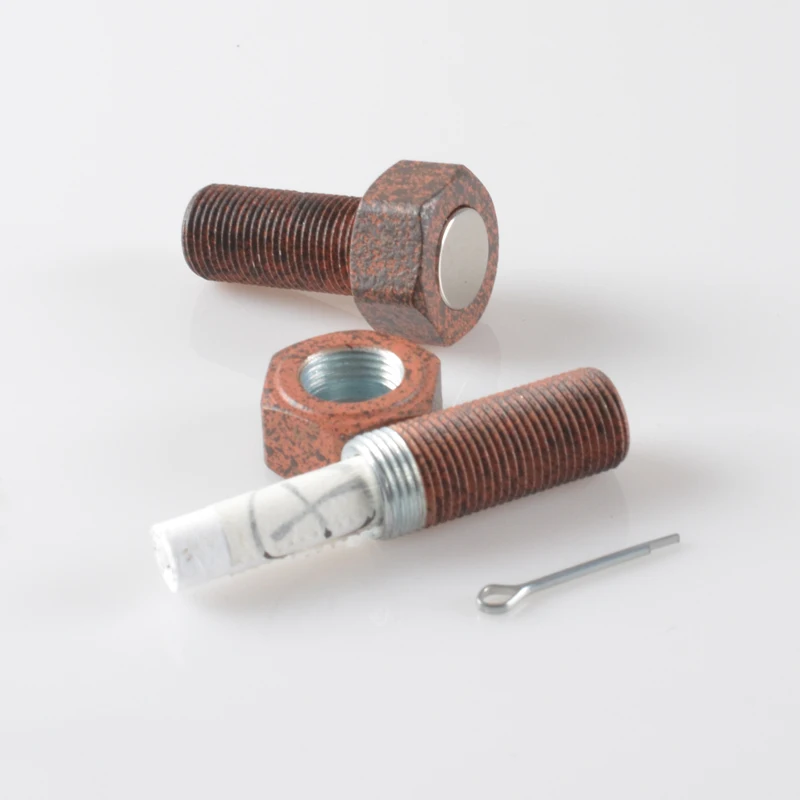 Rusty color geocaching container waterproof sealing magnetic geocache nut logroll cache bolt