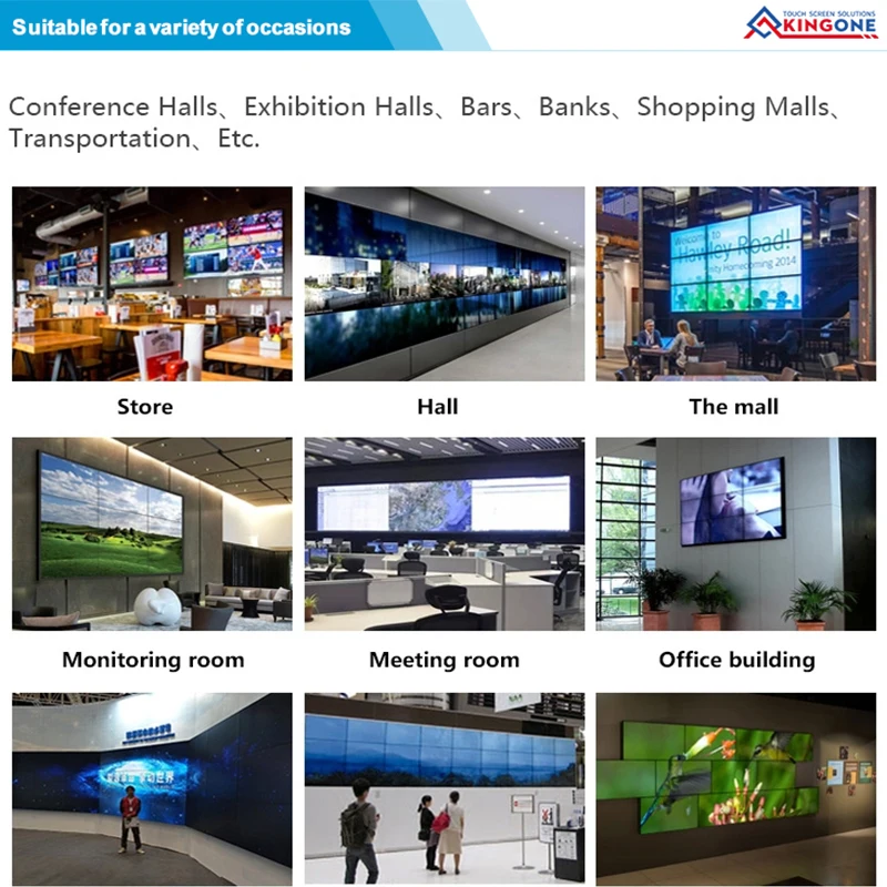 Wholesale Narrow Bezel LCD Multi-Screen Video Wall 1.8mm & 3.5mm 4x4 Splicer Floor Stand for Indoor Applications