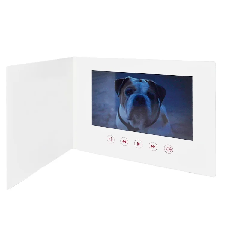 High Quality 7 inch Lcd blank recordable video greeting card video gift brochure