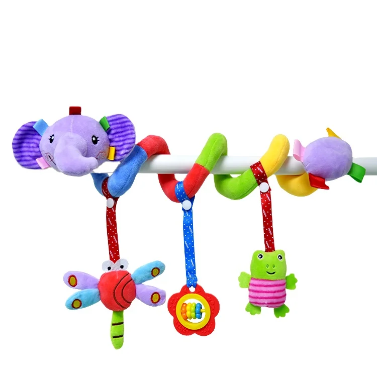 Lelebe 2022 детский ТРОЛЛЕР Декор слон плюшевые животные Погремушки Мягкие забавные Подвески музыка мягкие игрушки украшение для малыша диктор