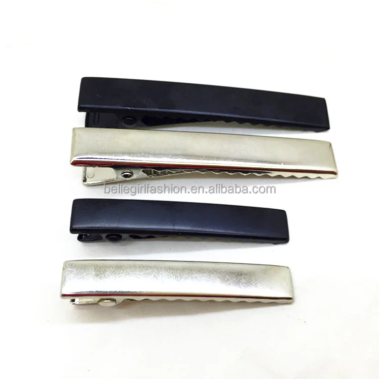 BELLEGIRL new design custom packaging hair clips wholesale cheap sliver black custom size metal snap alligator hair clips
