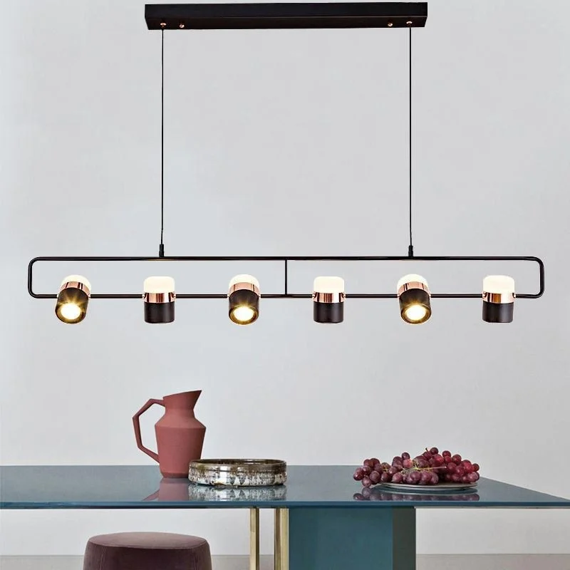 Modern Led Chandelier Lighting White Black Simple Restaurant Cafe Bar Art Hanging Lights Nordic Dining Room Island Pendant Lamp