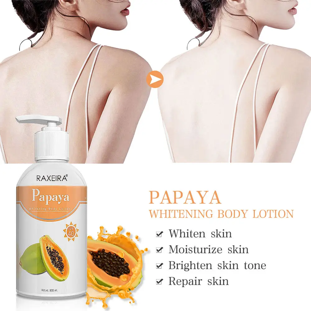 Private Label Natural Black Skin Whitening Papaya Body Lotion