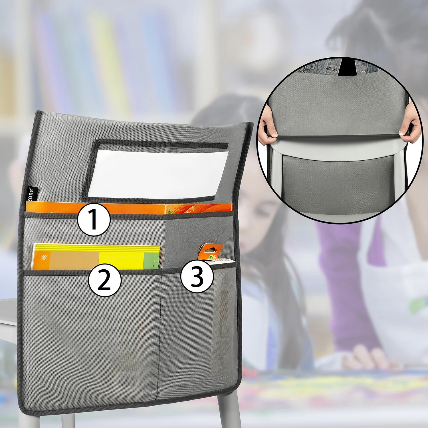 Chairback Buddy Pocket Chart Back of Chair Organizer Seat Organizer for Classroom with Name Tag Pocket