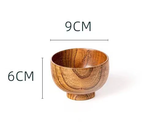 Decorative Dessert Fruit Salad Bowl Custom Wooden Dinner Bowl Portable Mini Round Bowl 9x9x6cm
