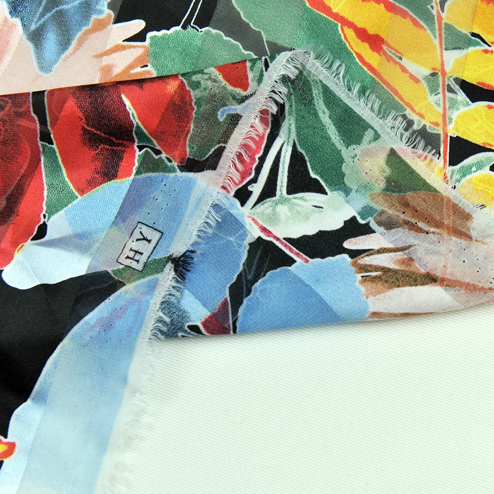 Elegant flower printed silk satin stripe chiffon georgette Dubai China fabric