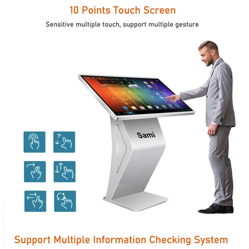 Floor Standing Indoor Monitor Android Digital Signage Display Panels Interactive Advertising Display