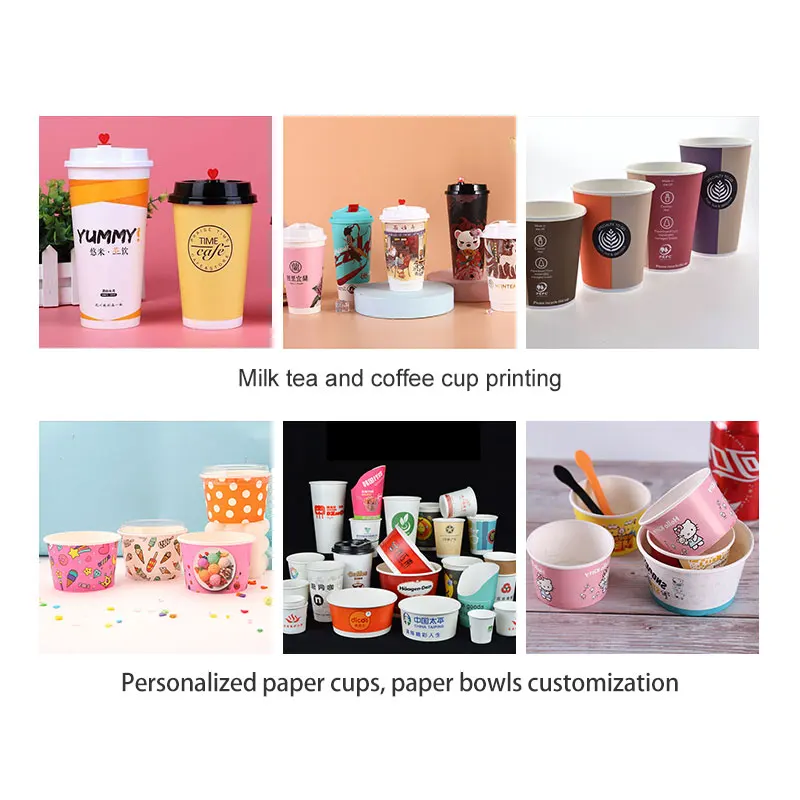 High-speed production type Logo Color paper cup fans printer for paper cups and bowl