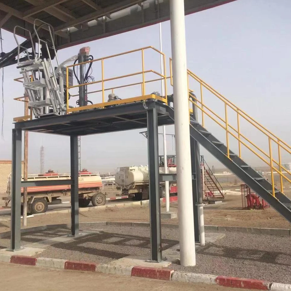Compressed gas Packaged Skid-mounted Tanker Loading Facility with loading arm batch controller folding stair for gasoline