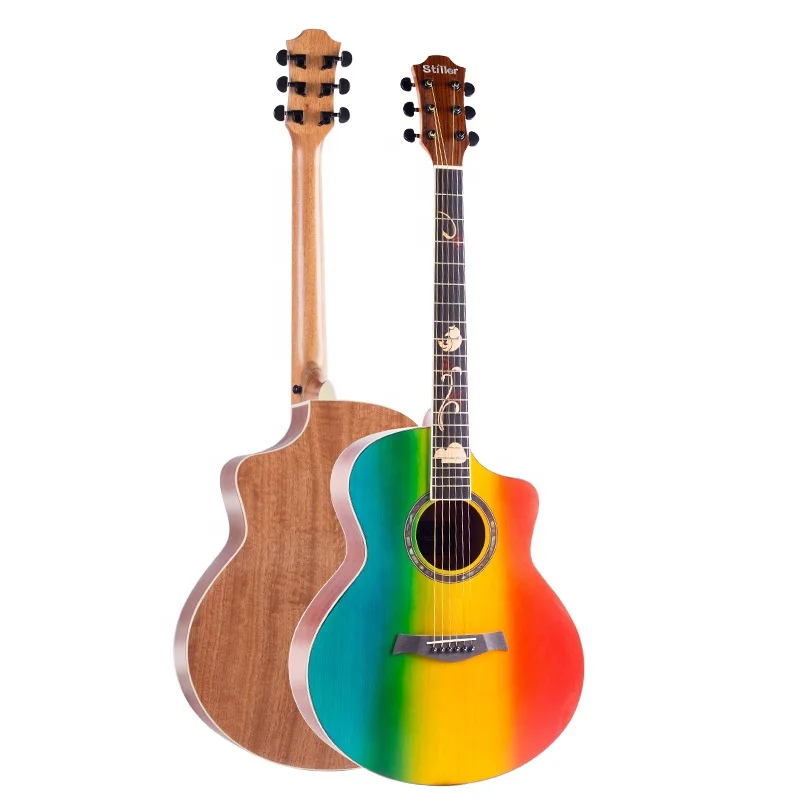 HOT Selling high quality 41 inch colorful Graffiti personality beginner JF acoustic guitar