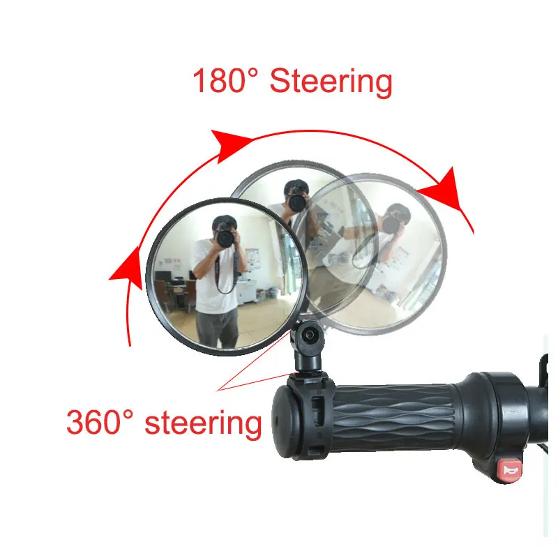 Wholesale high quality Bicycle rearview mirror wide-angle convex mirror bicycle reflector with silicone handle