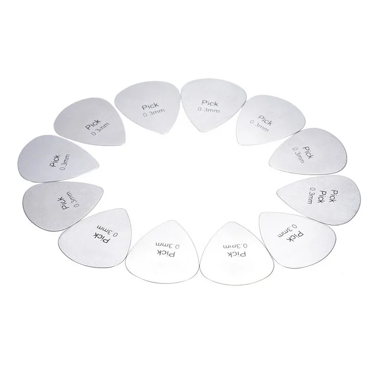 Alice AP-12S 12pcs/pack 0.3mm Stainless Steel Metal Guitar Picks Plectrum