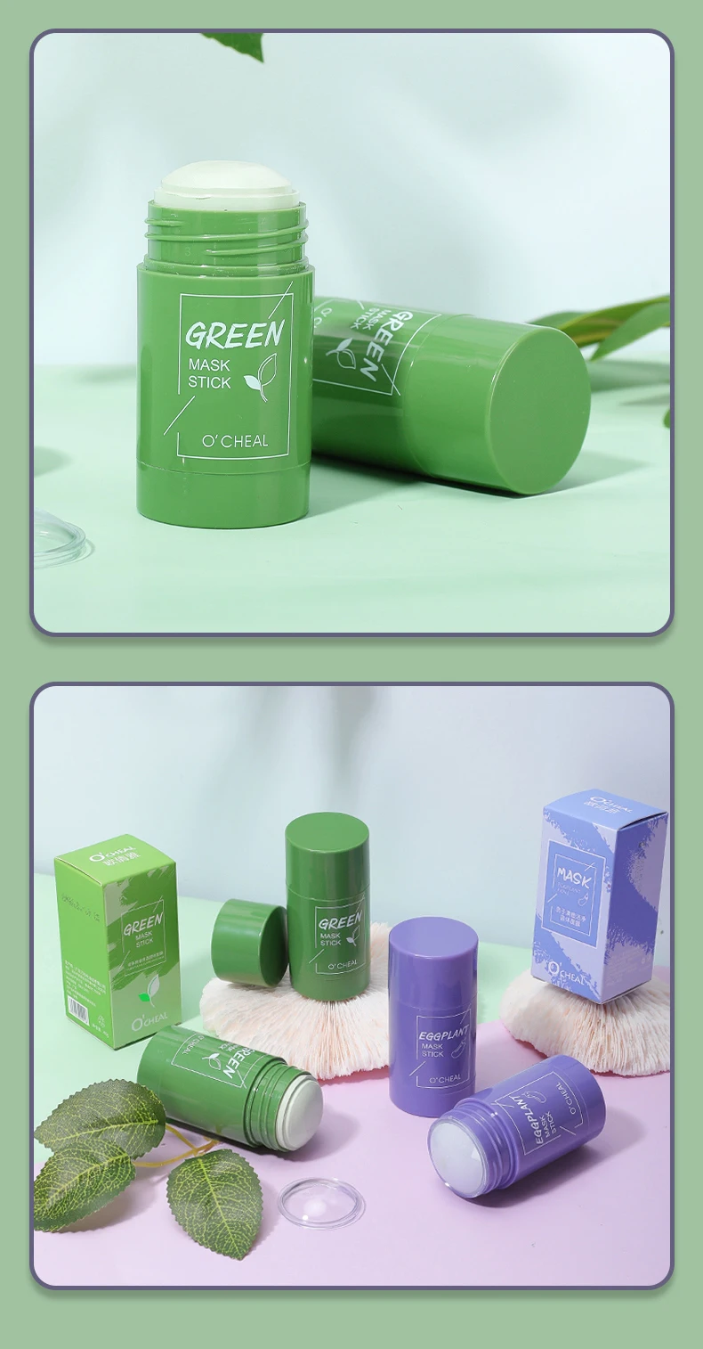 2021 NewOEM ODM Clay Mask Stick Facial Skincare Pink Matcha Whitening Cleansing Green Tea Mask Stick For Face wholesale supplier