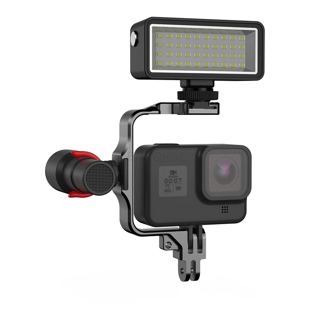Sport Camera Cold Shoe Led Fill Light Bracket Holder Replacement Metal Frame With Mount Camera Accessories For Gopros11 10 9
