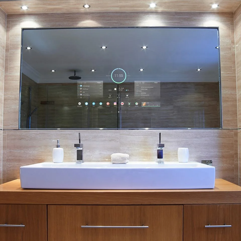 smart mirror touch screen bath+mirrors led