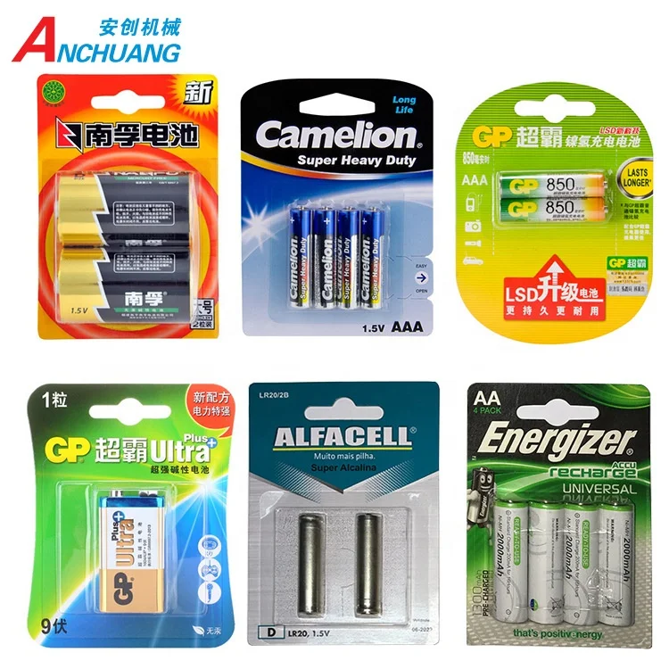 AC-350 Automatic card blister  packing machine for AA AAA battery  with auto battery feeder