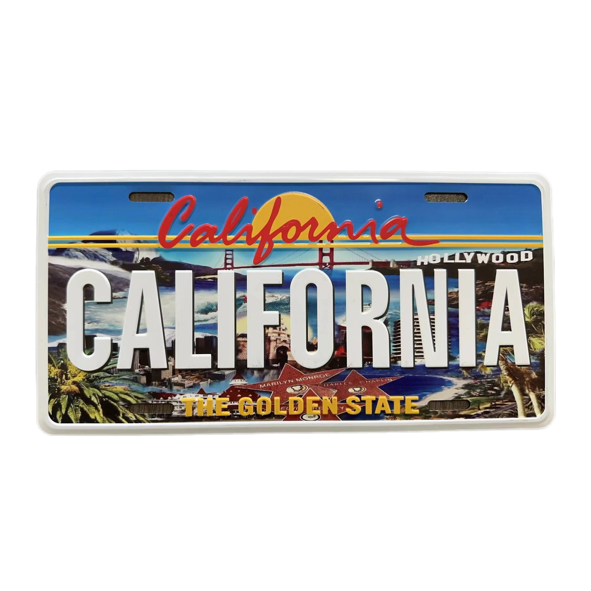 America Europe Vehicles license plate Accessories Embossed Custom logo Decorative car plates with Reflective Number Plates