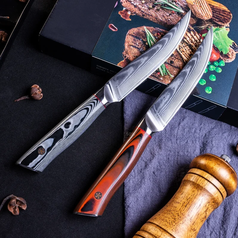 Kitchen Steak Knife 5 Inches Knives Stainless Steel Serrated Steak Chef Knife sharp Western Style Steak for Household Use