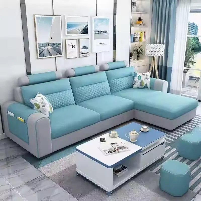 Modern Fabric Sofa for Small Apartments | Simple & Stylish Corner Couch | Removable & Washable 3-Seater