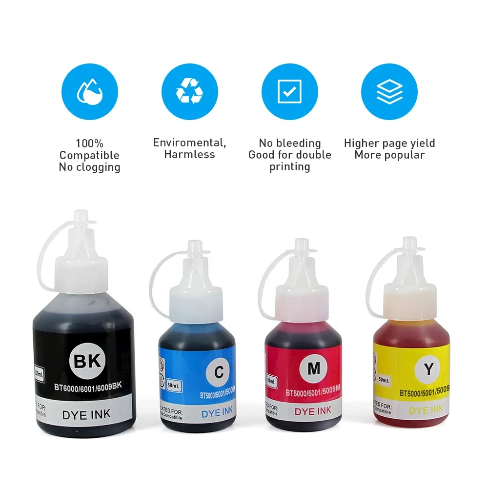  INK-мощность BTD60 BTD60BK BT5000 BT6000 BT5009 премиум цвета совместимый бутылка для воды на основе пополнения чернил Brother