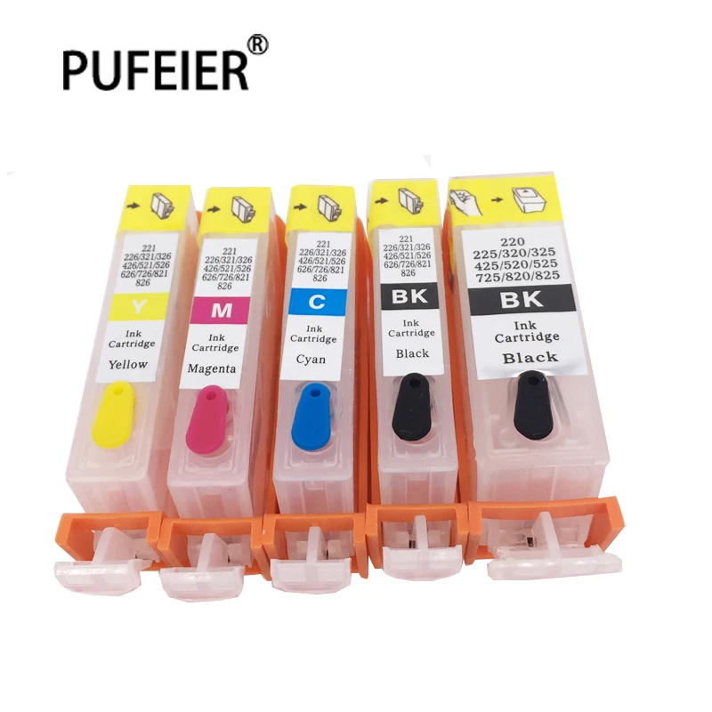PGI-525 CLI-526 Refillable Ink Cartridge With Reset Chip For Canon IP4850 IX6550 MG5250 MX885 MX895 MX715 PGI525 CLI526 CISS