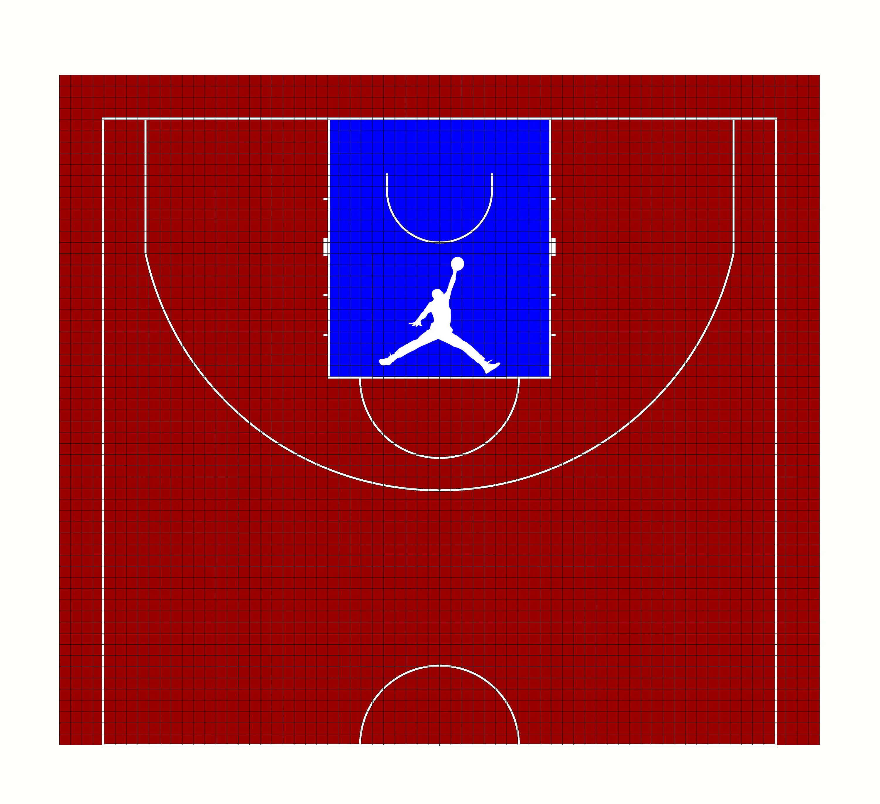 11mx17m Suspended Assembled Modular Interlocking Outdoor Multi purpose PP Grid Sports Flooring Tiles for Half Basketball court