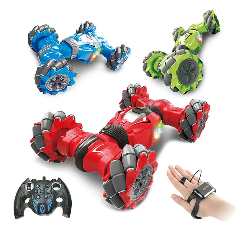 Double Stunt Skidding Remote Twist Cars Toys Racing Kids Hand control Gesture RC Car Auto with music and light