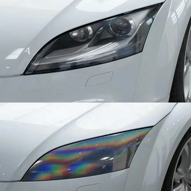 Led headlight Tint Film For Car Light Rainbow laser Rhombic honeycomb Lamp film Chameleon Headlight Taillight Film