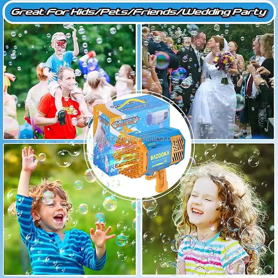 Wedding Lighting 69 Holes Bazooka Rocket Bubble Gun Machine Toys Factory New Arrival Outdoor Toy Holiday Party Gifts for Kids