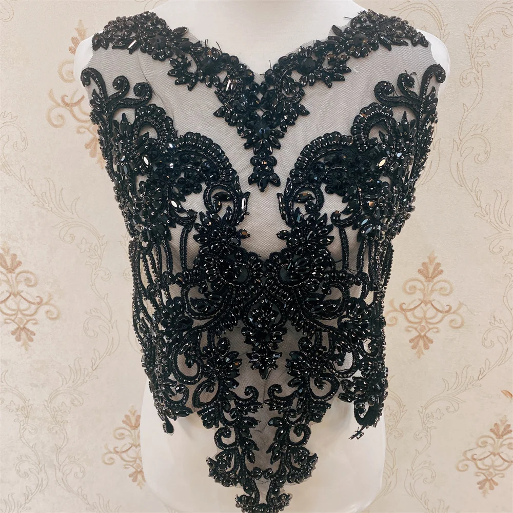 Many colors fashion wedding rhinestone African collar necklace  patches appliques sew on for  party DIY or clothes