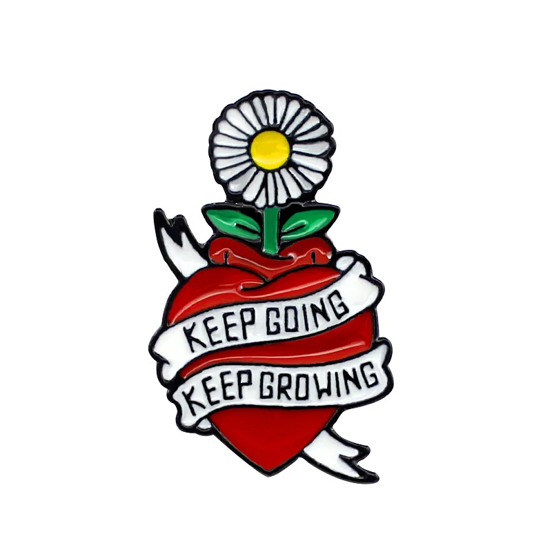 Fashion Red Flower Lapel Pin Heart Shape Soft Enamel Pins Custom Couple Brooch Pin Best Friend Gifts