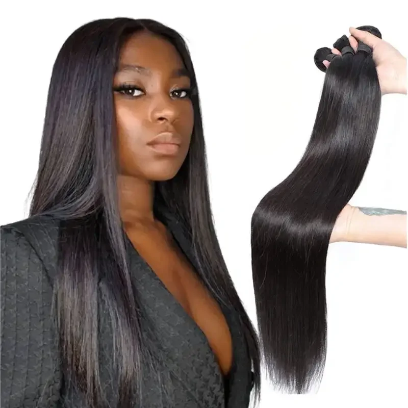 Buy directly cheap virgin human hair weave bundles vendors wholesale real mink Brazilian bone straight extension