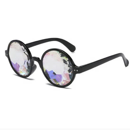 Music Festival Party Rainbow Rhinestone Kaleidoscope Sunglasses Prism Refraction Glasses