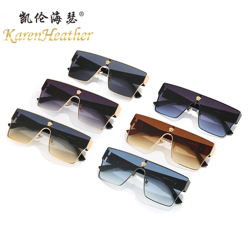 2023 new one-piece head sunglasses European and American fashion Versatile sunglasses Street photo Sunglasses