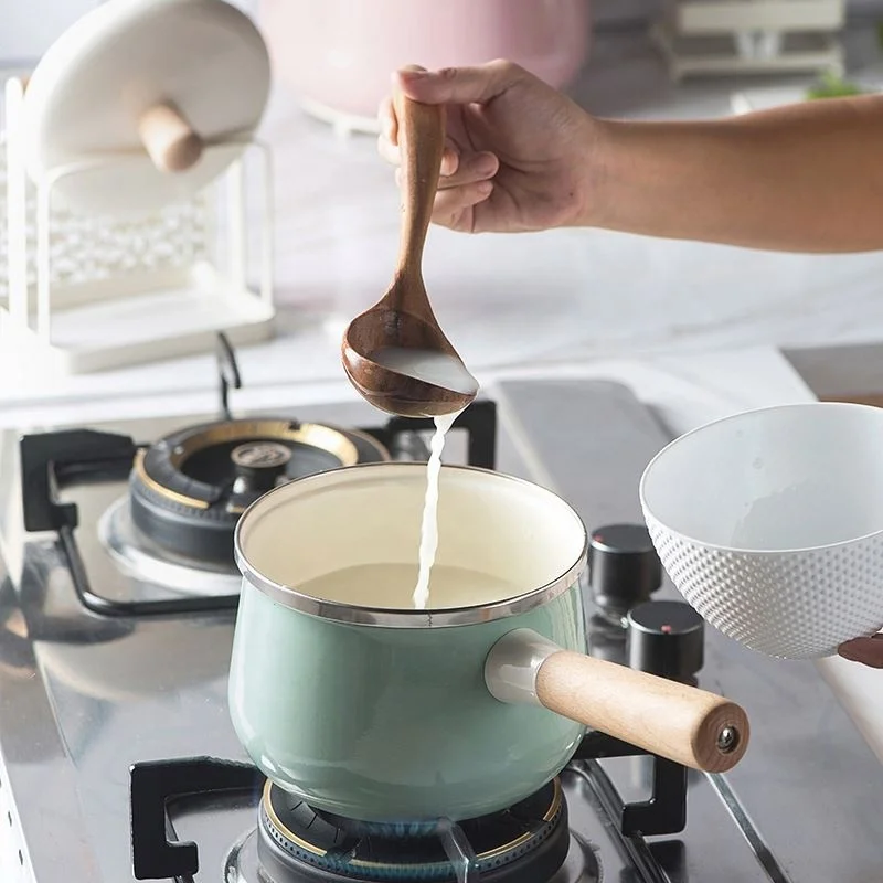  Эмалированный чугунный лиддинг kookware кухонный горшок набор 3.3L Кастрюля эмалированная посуда с деревянной ручкой уши 1 8