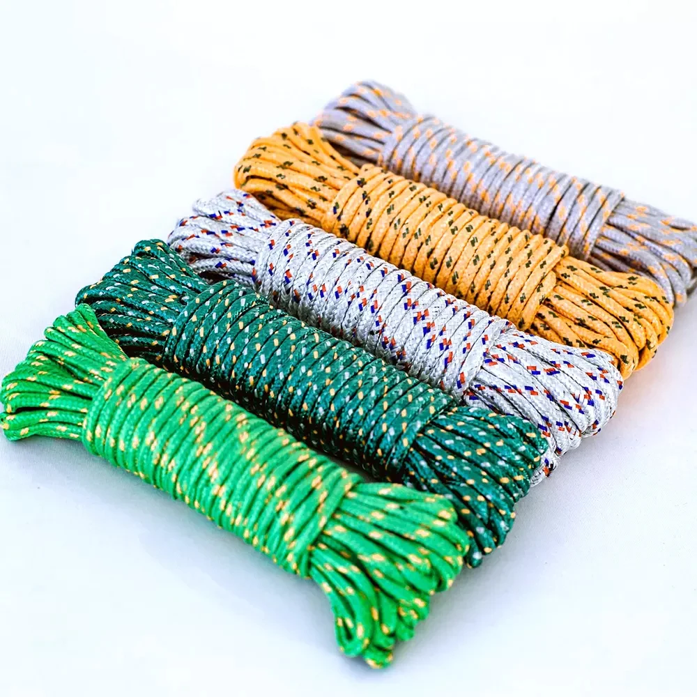 Clothesline Outdoor Clothes Drying 20mm 5mm 3mm 12mm 10mm 4mm Windproof Tent Canopy Braid Custom Packaging Leash Nylon Rope