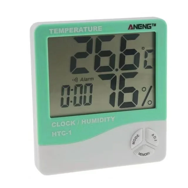 Thermometer With Hygrometer Clock For Eyelash Extension Indoor Outdoor Digital LCD Eyelash Digital Humidity Thermometer
