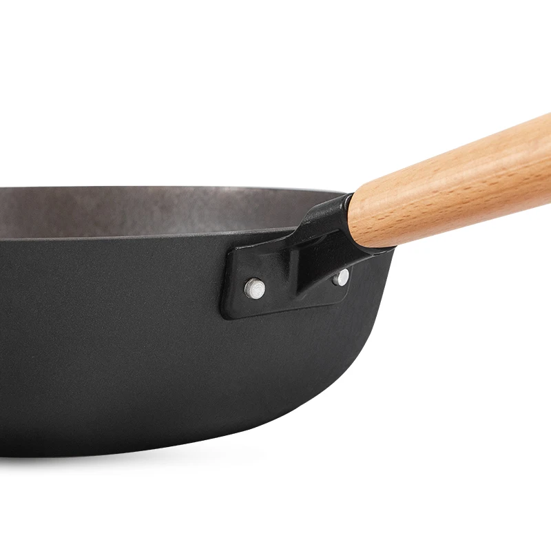 Light Weight Iron Frying Pan with Round Bottom as Hot Pot Cooker