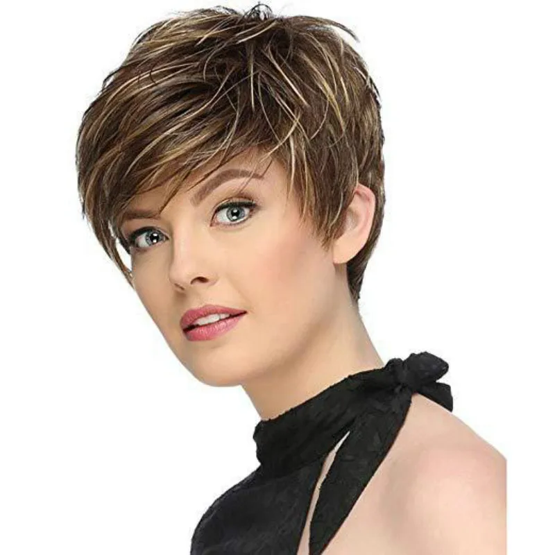 Wholesale European and American High Temperature Wig Short Straight Bob Synthetic Fashion Hair Wigs For Women