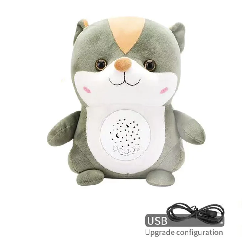 2024 Hot Sale Christmas Kids Gift Usb Charging Music Story Recording Stuffed Doll Projection Light Santa Plush Toy