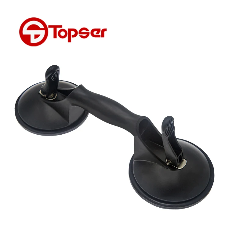 Heavy Duty Black 2 Cup Sucker Lifting Strong Vacuum Ceramic Glass Suction Cup
