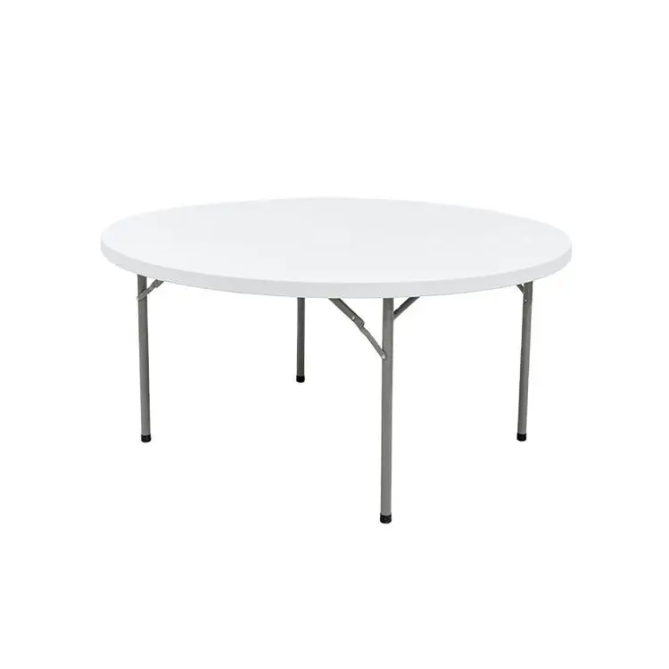 Hotsale 8-10 People Metal Iron Legs Table Plastic Round Folding Outdoor Banquet Table for Wedding Party