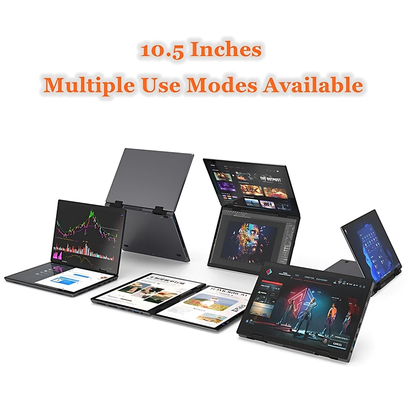 New Design 10.5 Inch Dual Touch Screen 2 in 1 YOGA Computer PC Intel N95 12th Gen 3.4GHZ DDR4 Double Full Touch Screen Laptop