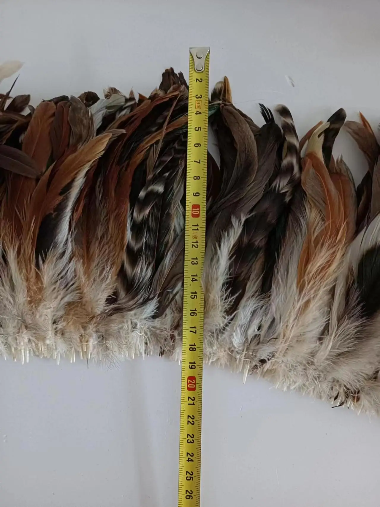 6-8' 15-20cm  rooster mixed bronze chinchilla tail Strung double stitched Rooster Feathers for hair extention,fly fishing tying