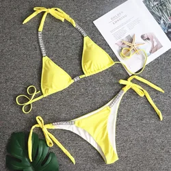 2022 New Swimsuit Two Piece Set Women Fashion Print Swimwear Micro String Bikini