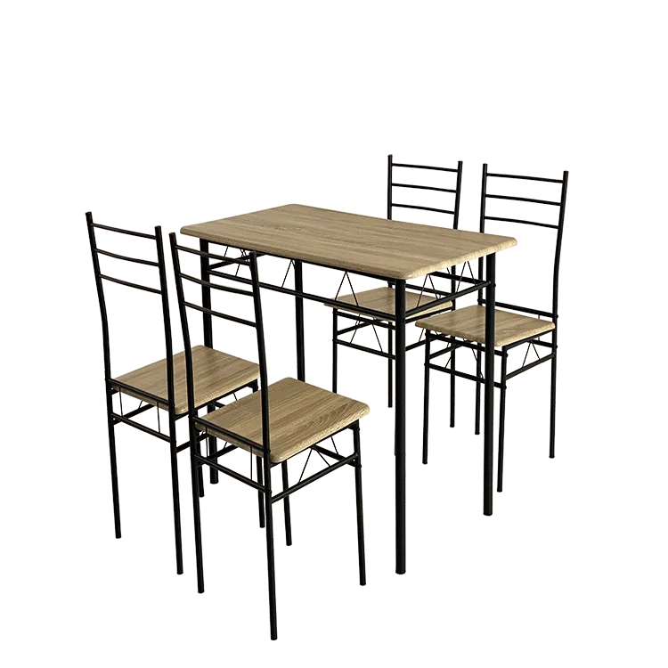 Home furniture cheap price dining room table and chairs mdf top metal frame dining table sets DS-211-1