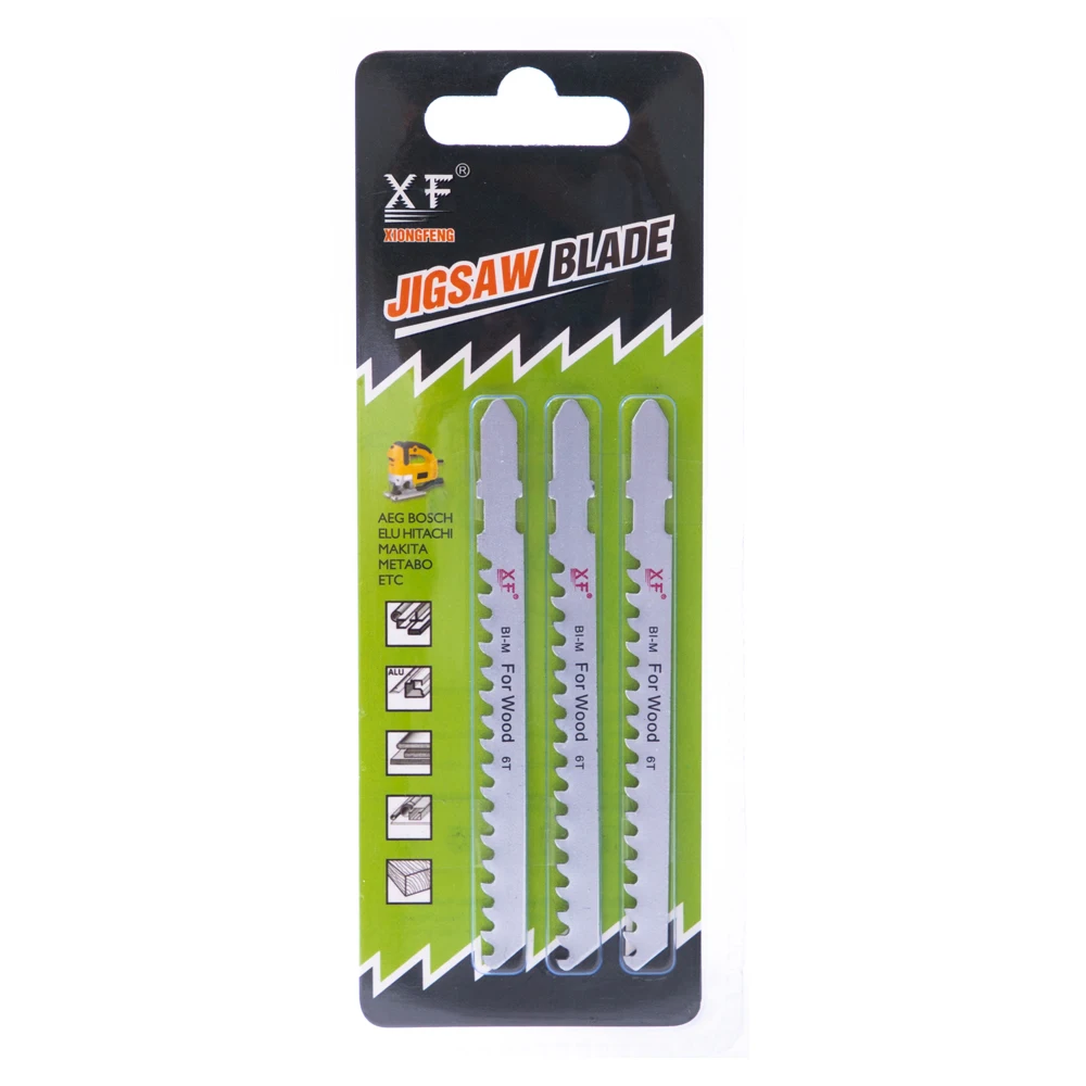 3 Pack Double Blister Bi-Metal Jig Saw Blade for Cutting Wood Boards