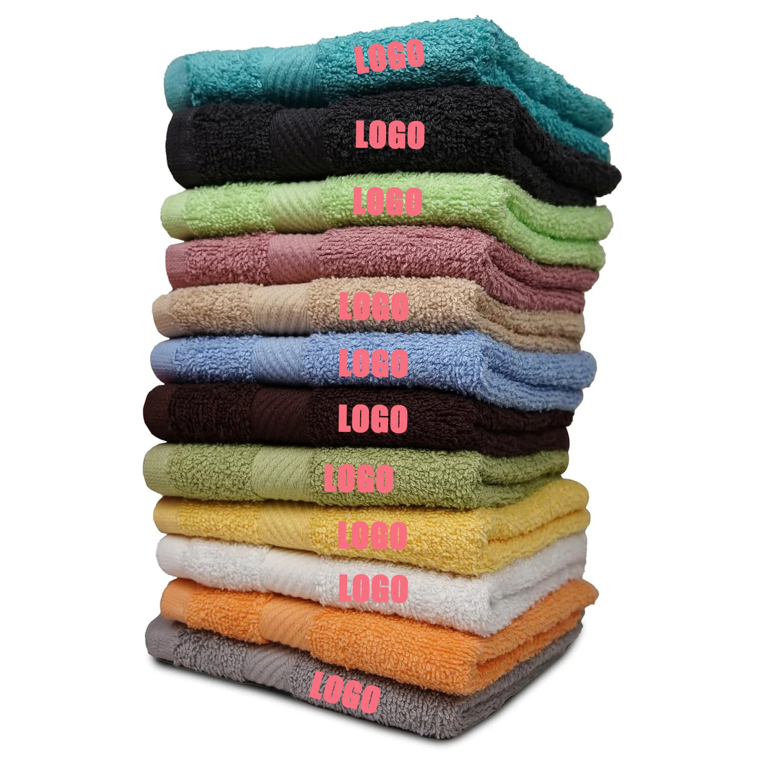 Custom LOGO super water absorption bamboo 100% cotton bath towel for hair salon 35*35 cm size towel for home washing cleaning