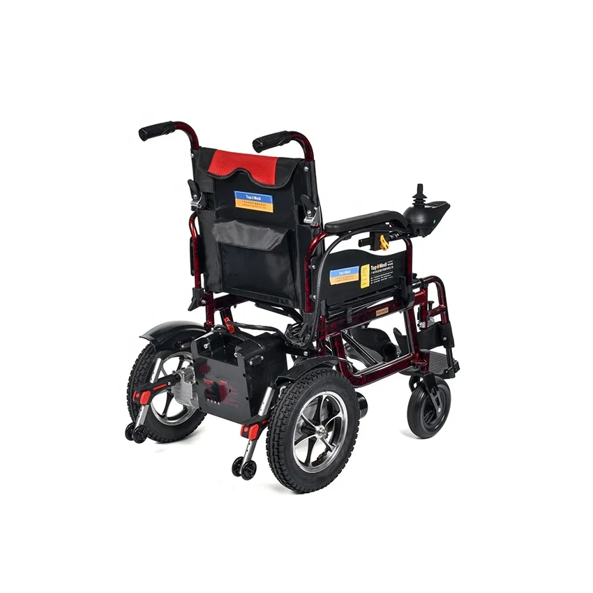 Outdoor Handicapped equipment Motorized Aluminum Folding Electric Wheelchair with Taiwan Motor
